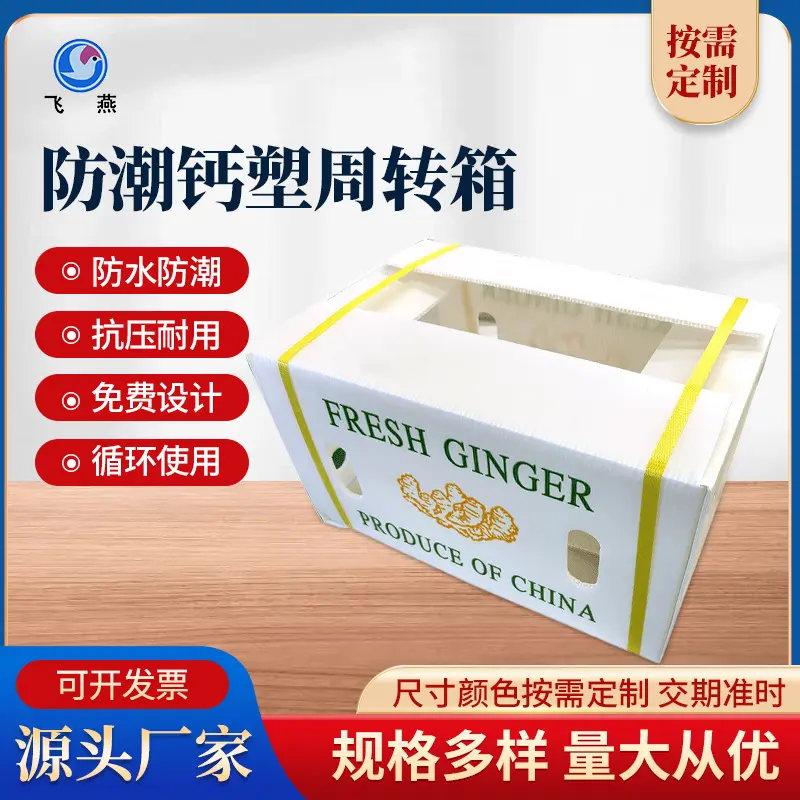 PP蔬菜水果中(zhong)轉保鮮箱PE防潮(chao)透氣(qi)蔬菜運輸(shu)中(zhong)空闆箱 鈣塑中(zhong)空闆箱
