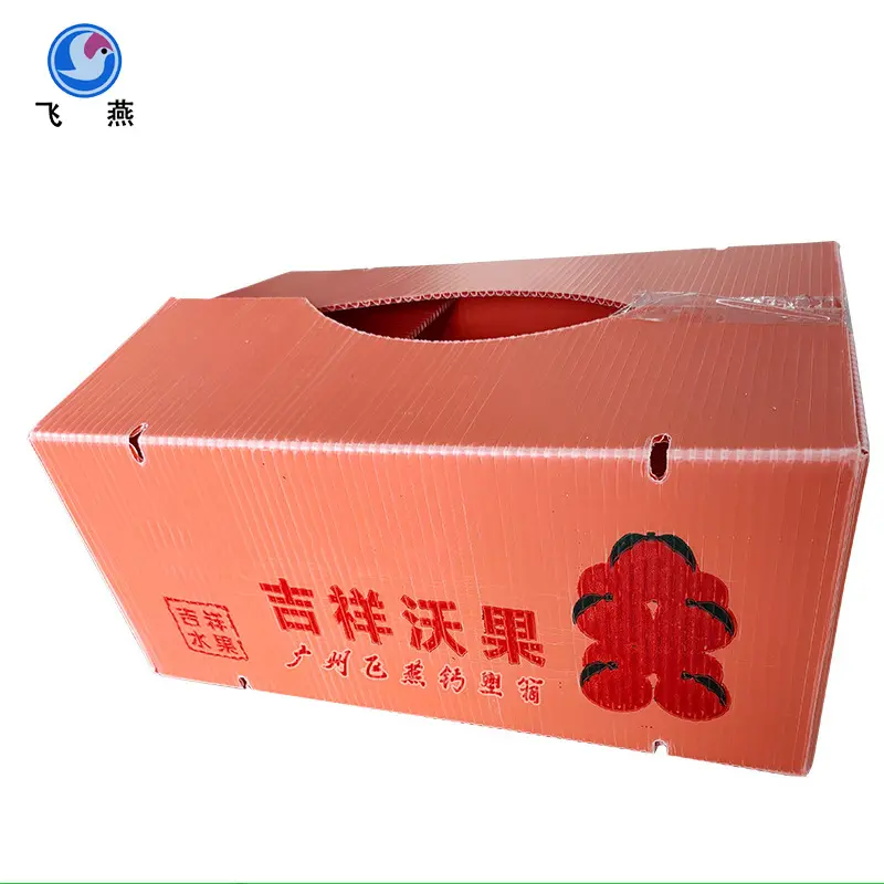 防凍水果鈣塑周轉箱 橙子(zi)透氣(qi)防潮(chao)運輸(shu)鈣塑箱 水果PE中(zhong)空闆運輸(shu)箱