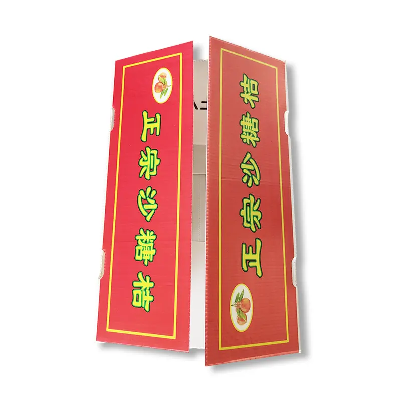 PE水果中(zhong)空闆箱 防潮(chao)砂(sha)糖桔保鮮運輸(shu)箱 水果蔬菜運輸(shu)箱鈣塑周轉箱