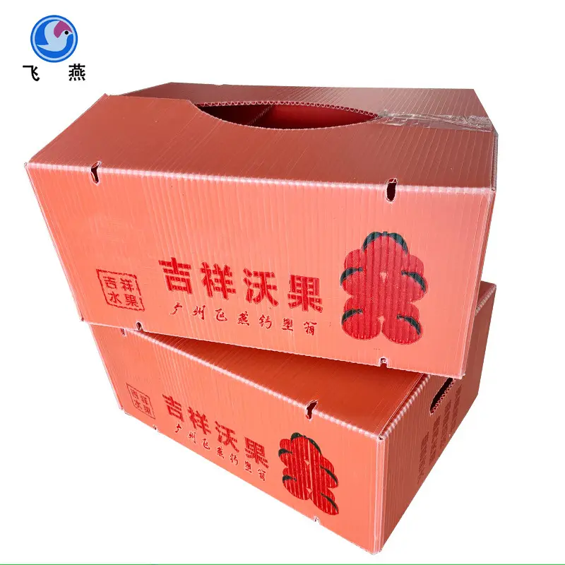 防凍水果鈣塑周轉箱 橙子(zi)透氣(qi)防潮(chao)運輸(shu)鈣塑箱 水果PE中(zhong)空闆運輸(shu)箱
